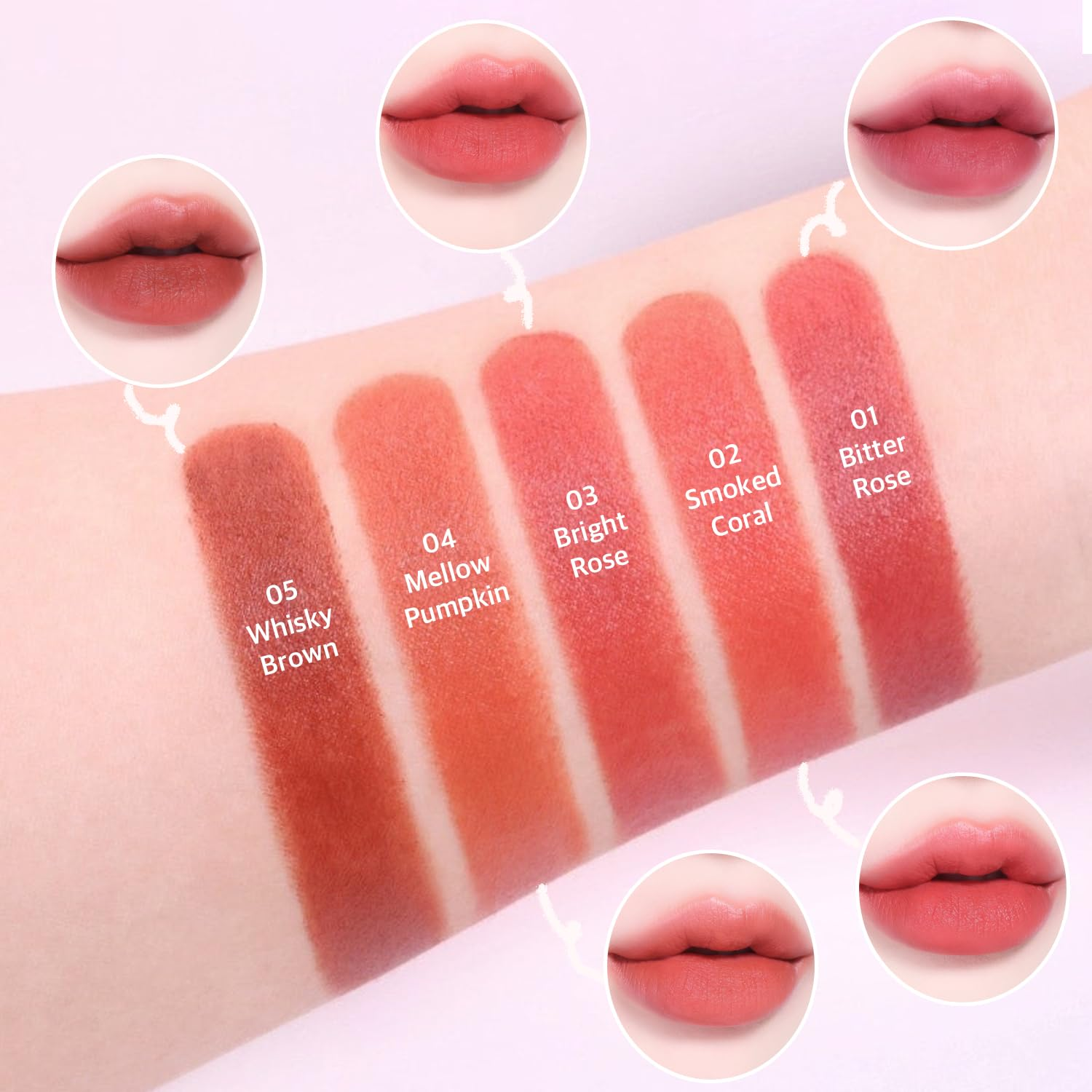 BOM Cloud Blur Touch Lipsticks Light Coral Long Lasting Strong Coral Lipstick Velvet Texture