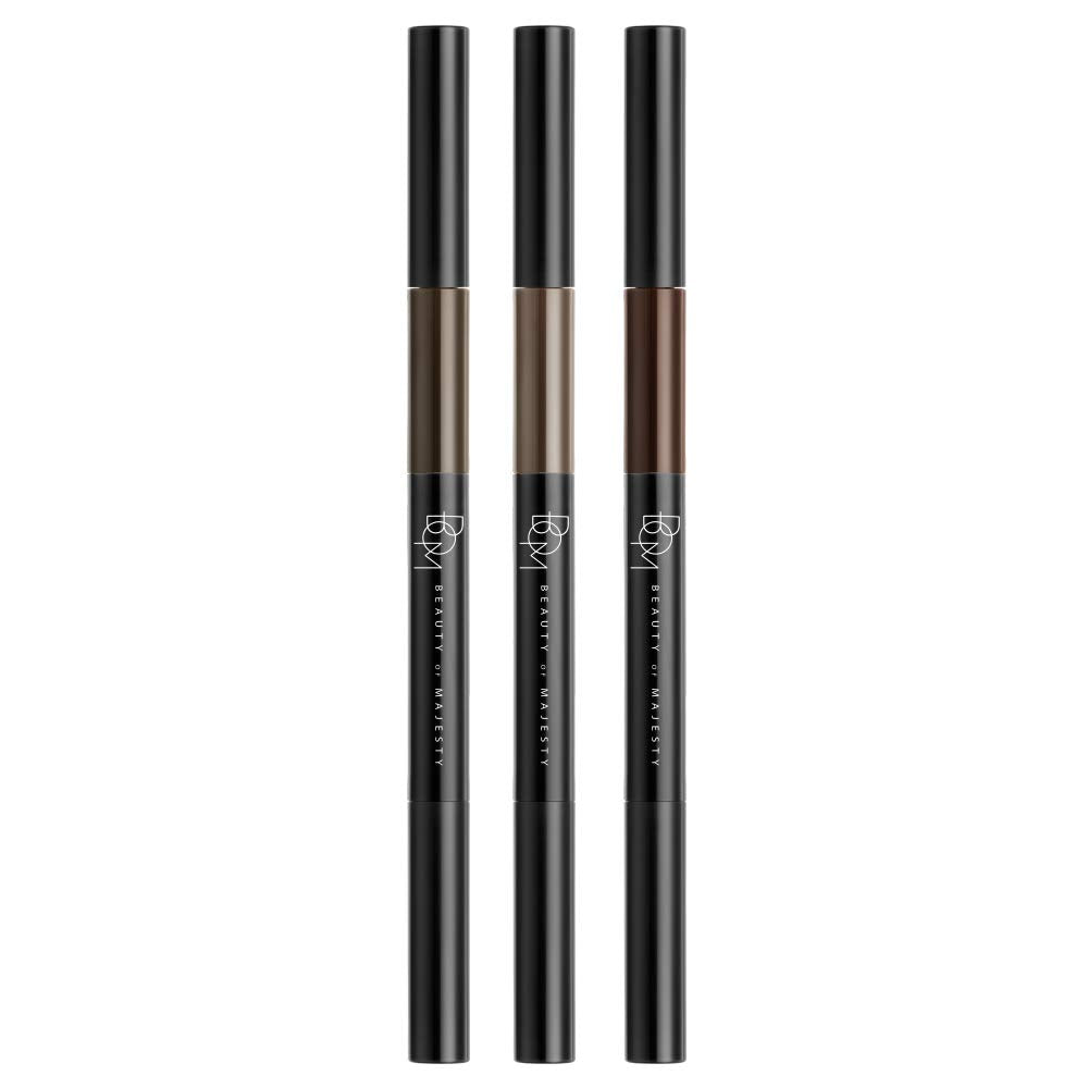 BOM 3 in 1 Triple Edge Eyebrow Pencil with Blender and Spoolie Long Lasting Waterproof