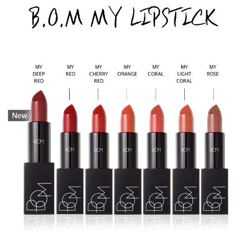 BOM My Lipstick 809 Chilli Red, Long Lasting Strong Red Matte Lipstick Velvet Texture