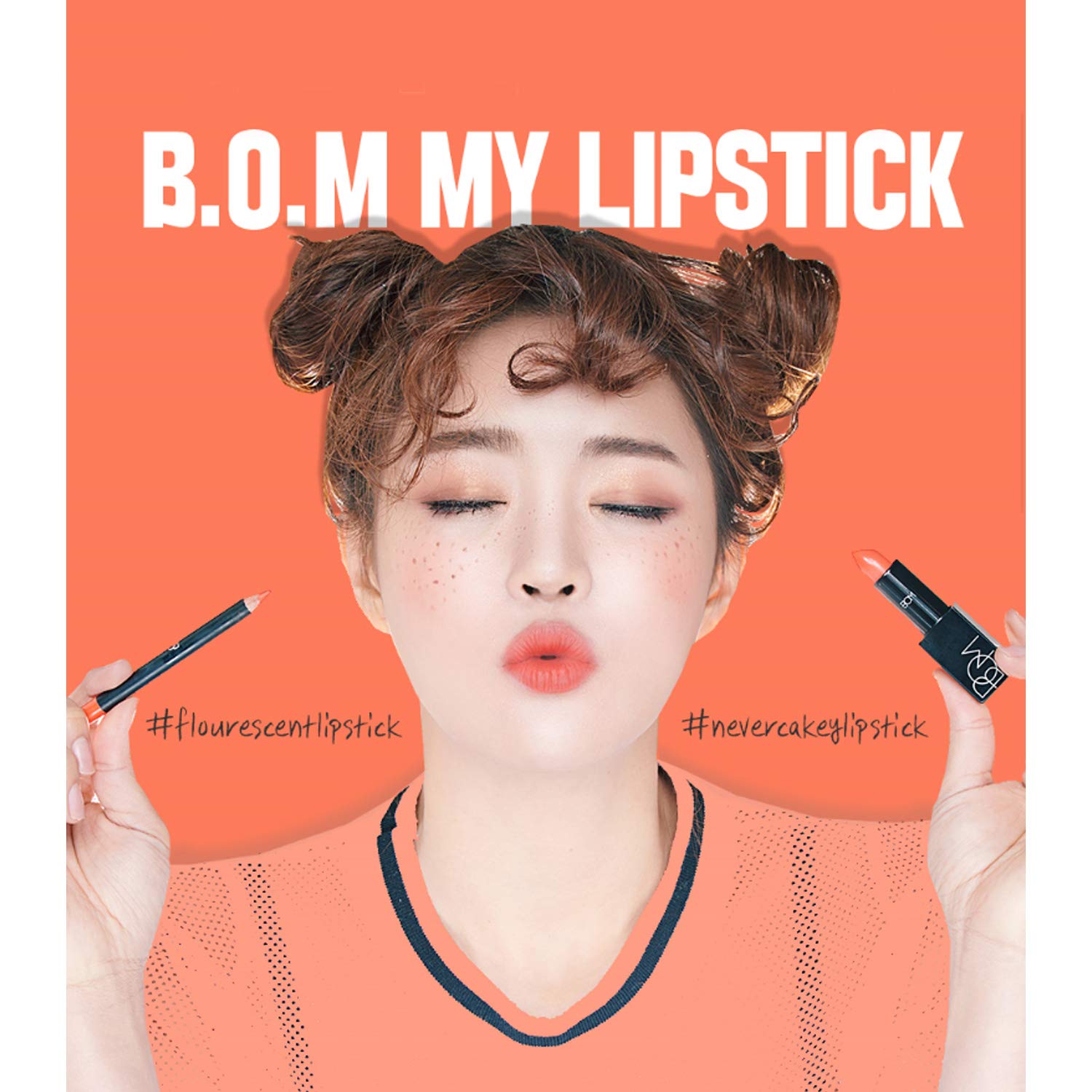 BOM My Lipstick 809 Chilli Red, Long Lasting Strong Red Matte Lipstick Velvet Texture