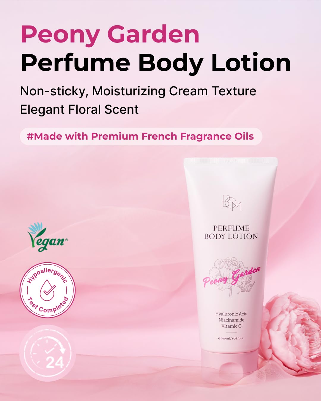 BOM Peony Garden Perfume Body Mist 3.71 fl.oz & Body Lotion 6.76 fl.oz Bundle