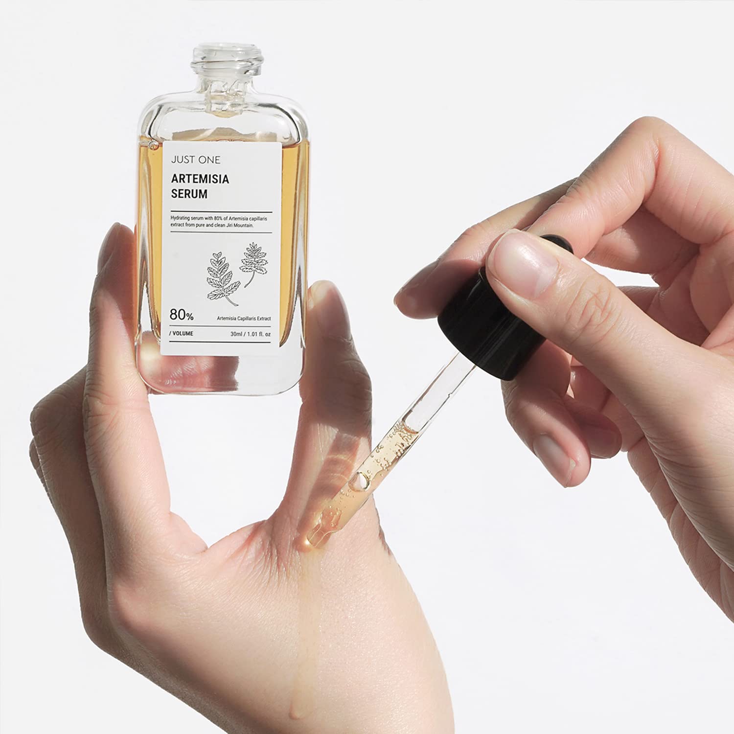 BOM COSMETICS Just One Artemisia Serum 1.01 Fl. Oz, 100% Pure Mugwort Extract, Soothing, Hydrating & Repairing Serum for Sensitive Skin, Korean Skincare