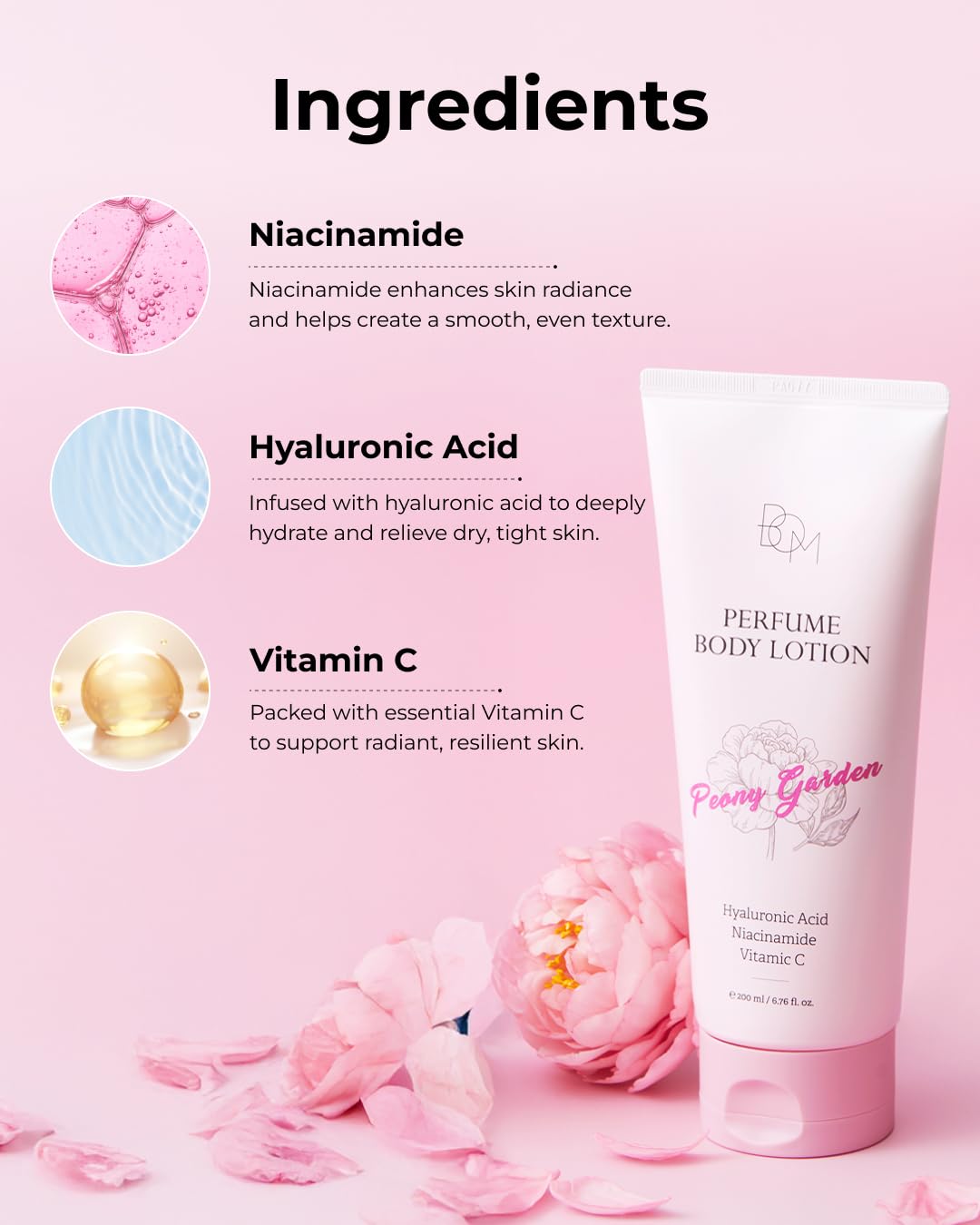 BOM Peony Garden Perfume Body Mist 3.71 fl.oz & Body Lotion 6.76 fl.oz Bundle