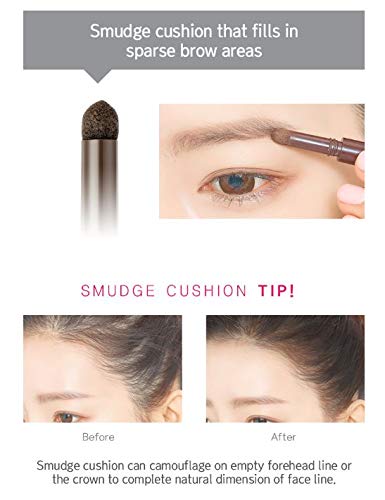 BOM 3 in 1 Triple Edge Eyebrow Pencil with Blender and Spoolie Long Lasting Waterproof