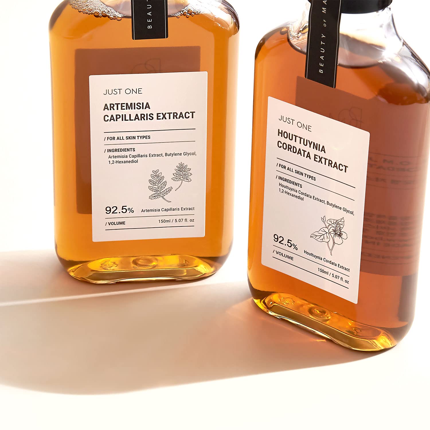 BOM Just One Houttuynia Cordata Extract 150ml 5.07 fl. oz. 92.5% Herbal Extract Vegan Facial Toner Alcohol Free for Face, Scalp