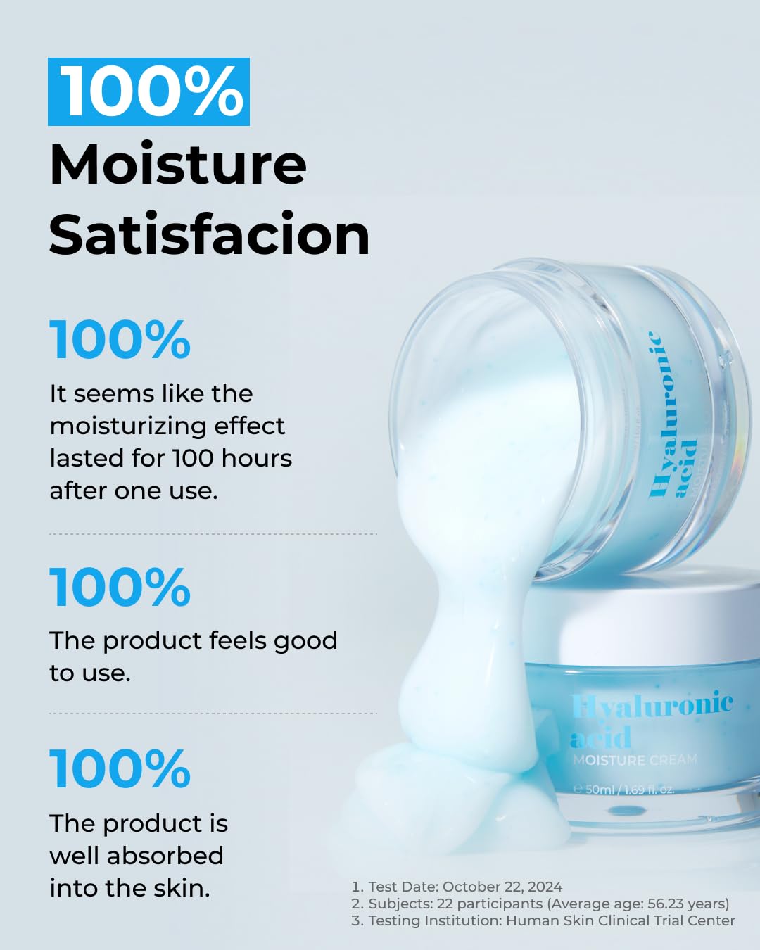 BOM Hyaluronic Acid Moisture Cream 1.69 fl oz, Moisturizing Face Cream with Low Molecular Moisturizer Capsules and Vitamins, 100 Hour Hydration, Moisture Lock, Hypoallergenic Vegan Korean Skincare