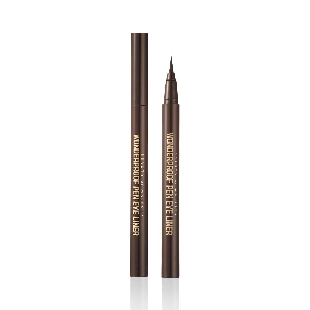 BOM Wonderproof Pen Eyeliner Waterproof Liquid Eyeliner Pen Long Lasting Easy & Quick Drying, Soft Brown