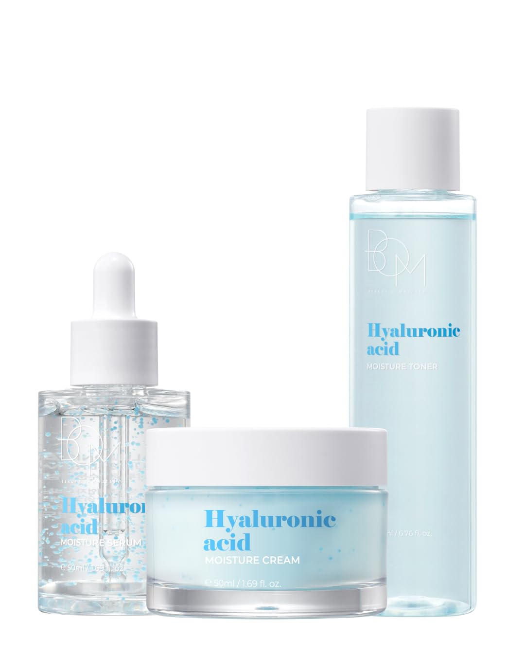 BOM Hyaluronic Acid Moisturizing Serum 1.69 fl.oz & Cream 1.69 fl.oz & Toner 6.76 fl.oz Bundle