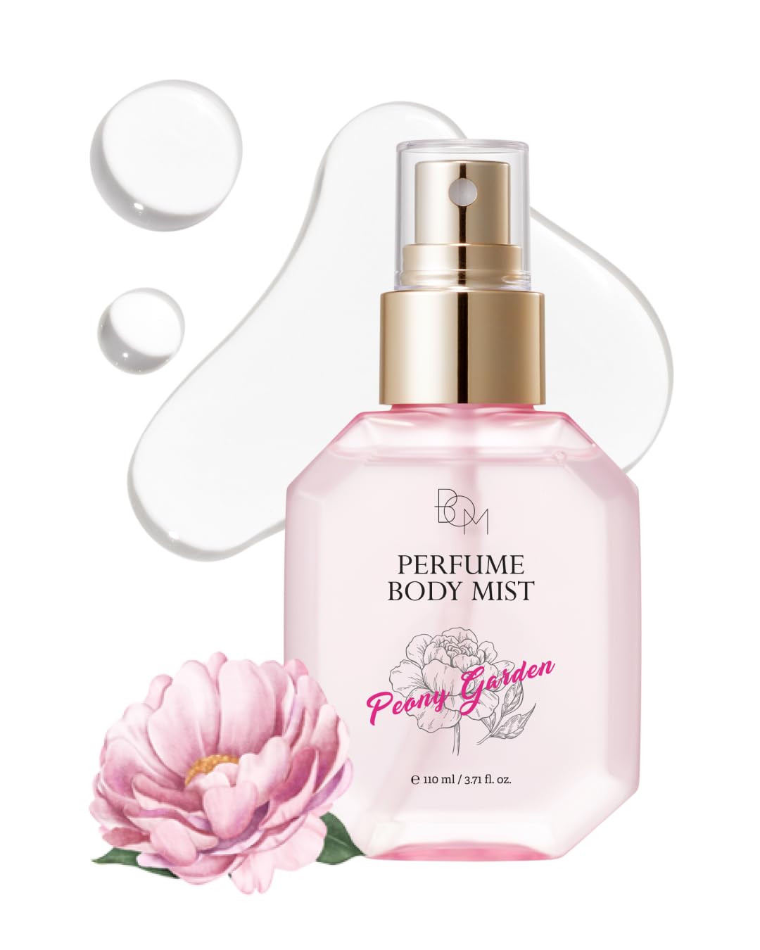 BOM Petit Fig Perfume Body Mist 3.71 Fl Oz, Fig Scented Fine Mist with Hyaluronic Acid, Niacinamide & Vitamin C, Hydrating, Lightweight Spray with Long-Lasting Fragrance, Korean Skincare