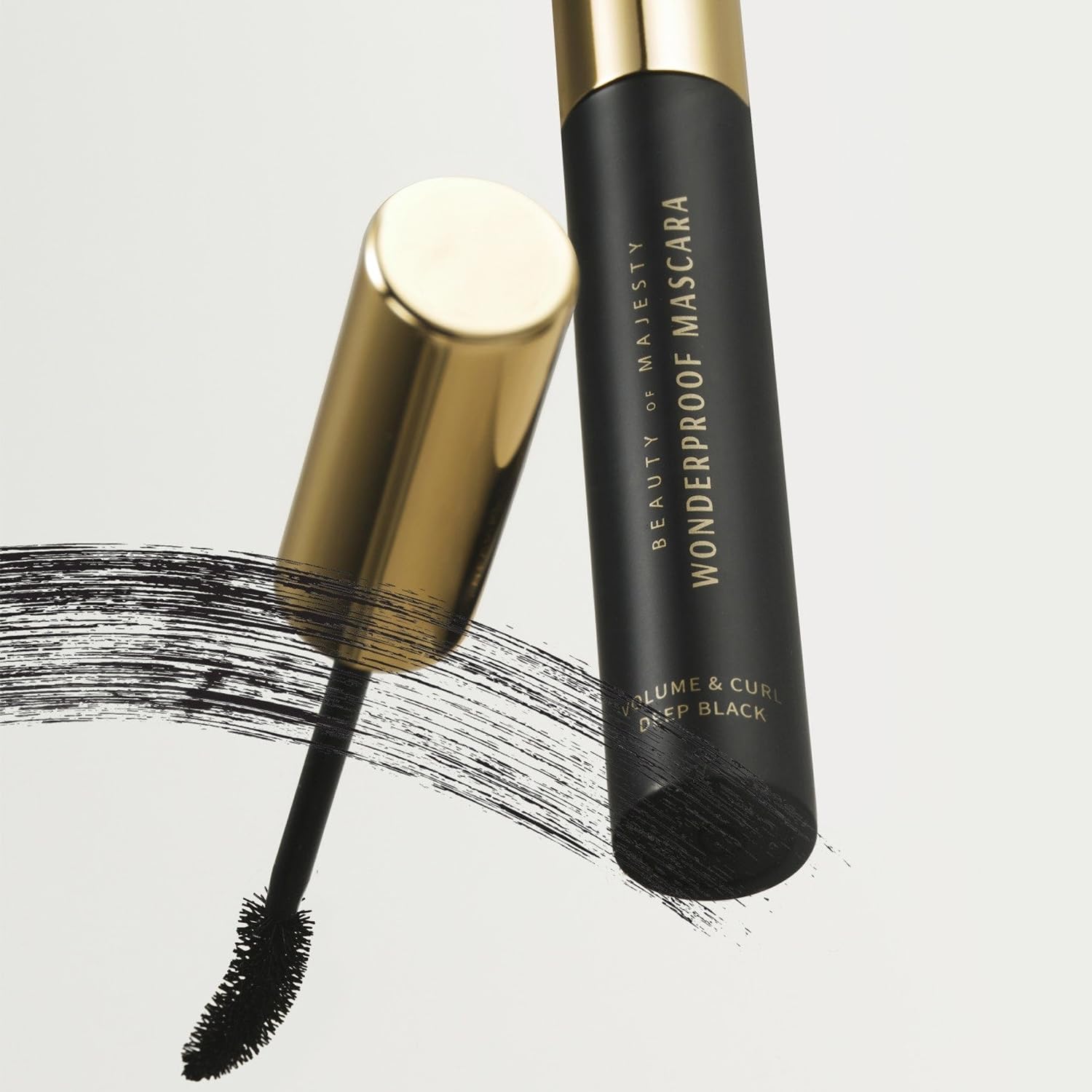 BOM WONDERPROOF Mascara Volumer Curl, Deep Black Color, Eyelash Volumizing Longer Looking Waterproof