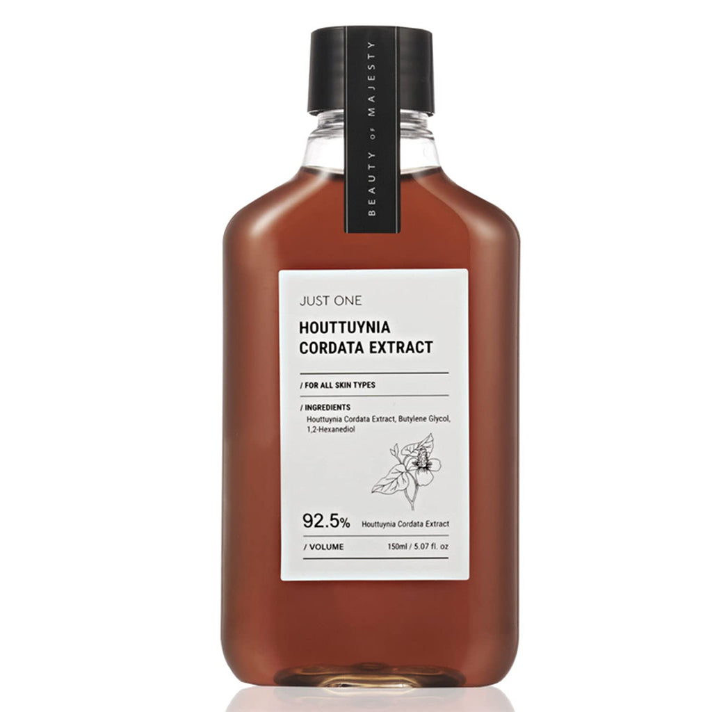 BOM Just One Houttuynia Cordata Extract 150ml 5.07 fl. oz. 92.5% Herbal Extract Vegan Facial Toner Alcohol Free for Face, Scalp