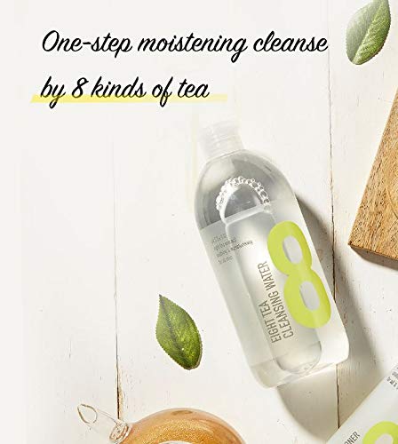 BOM Eight Tea Cleansing Water Makeup Remove Cleansing Water with Tea Extract Soothing Moisturizing Finish for Dry and Sensitive Skin 500mL / 16.9 fl.oz