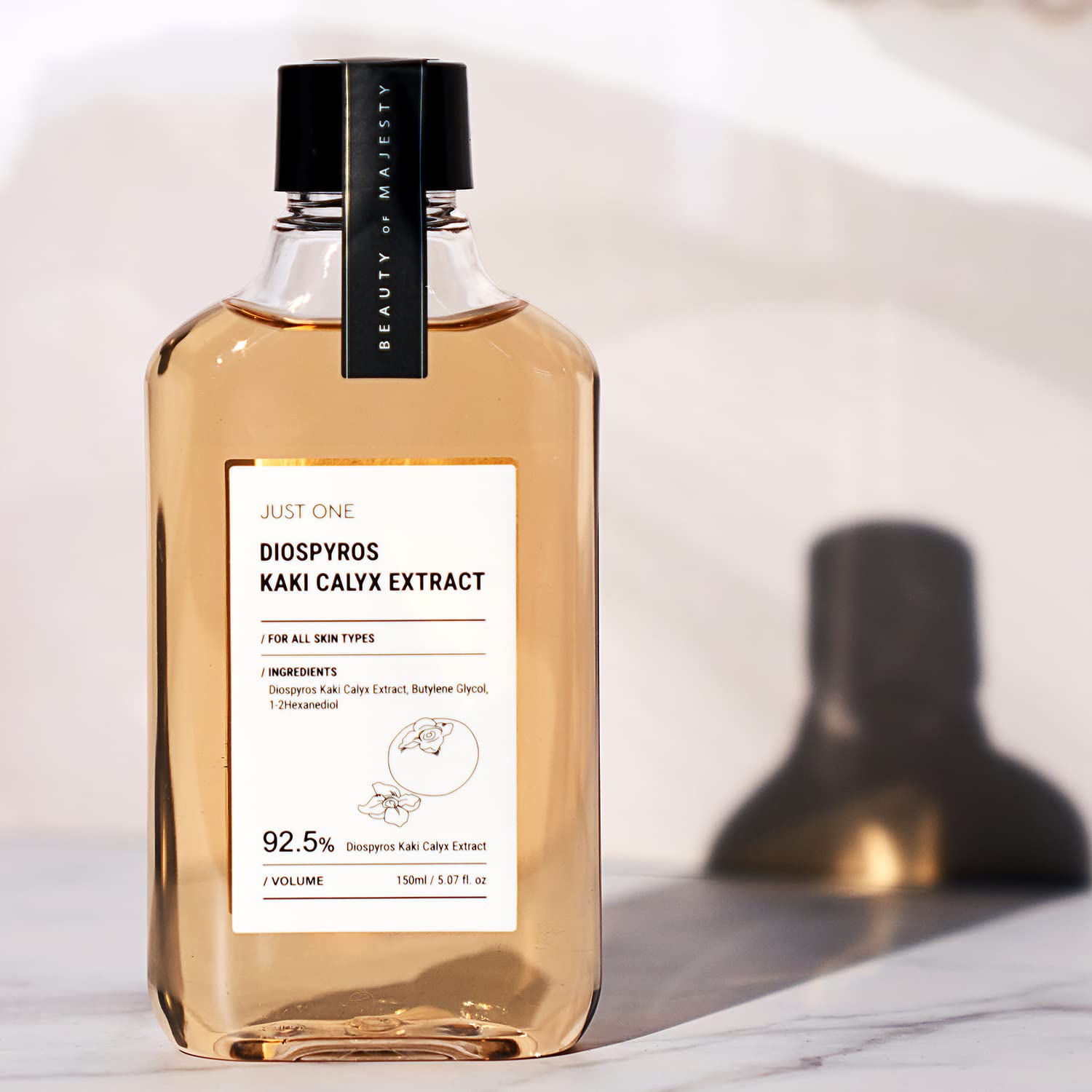 BOM Just One Herbal Extract 150ml 5.07 fl. oz. 92.5% Organic Vegan Facial Toner Alcohol Free for Face, Scalp, Natural Ingredients (Diospyros kaki Calyx)