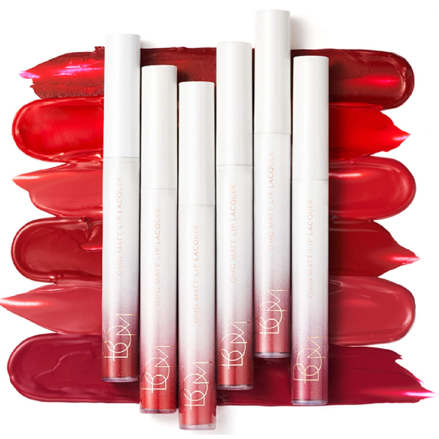 BOM OMG Matte Lip Lacquer Waterproof Long Wearing Coral Liquid Lipstick, Matte Finish, Full Coverage 0.14 oz