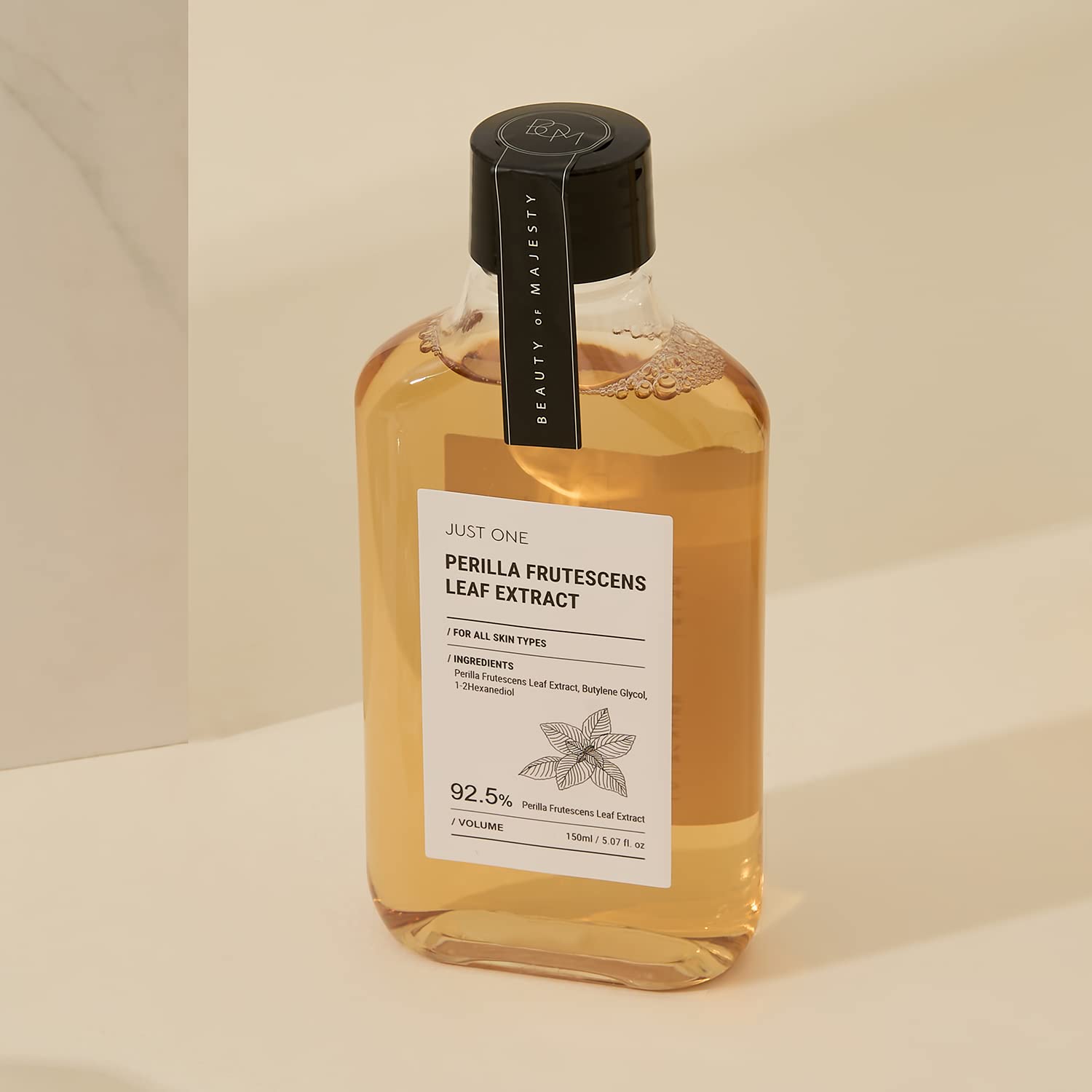 BOM Just One Herbal Extract 150ml 5.07 fl. oz. 92.5% Organic Vegan Facial Toner Alcohol Free for Face, Scalp, Natural Ingredients (Perilla Frutescens Leaf)