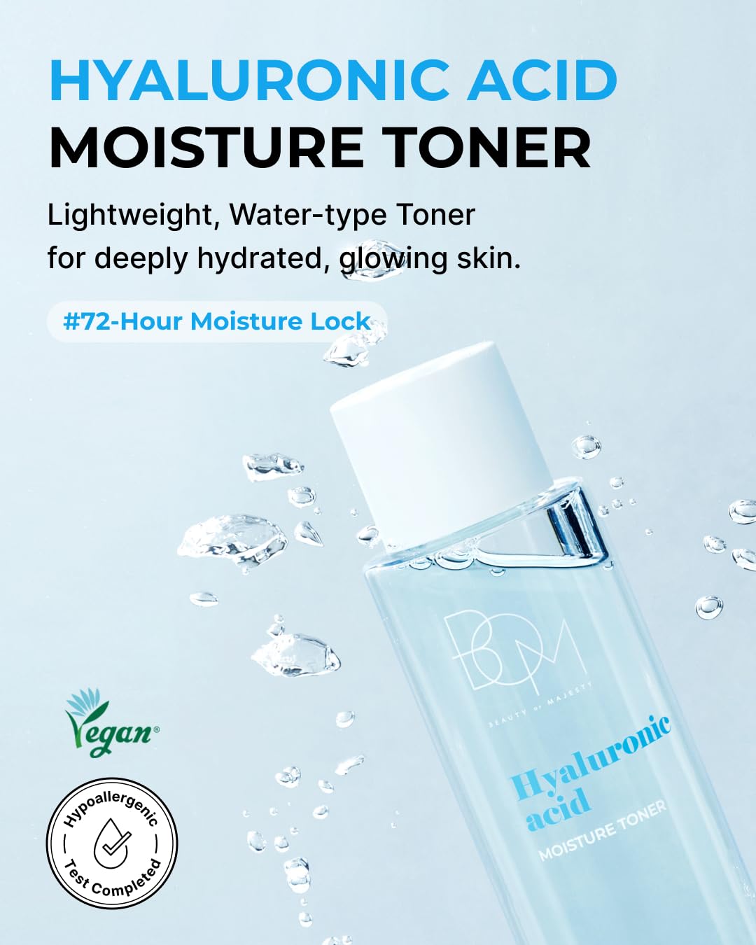 BOM Hyaluronic Acid Moisturizing Serum 1.69 fl.oz & Cream 1.69 fl.oz & Toner 6.76 fl.oz Bundle