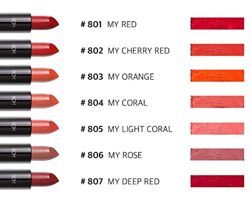 BOM My Lipstick 809 Chilli Red, Long Lasting Strong Red Matte Lipstick Velvet Texture