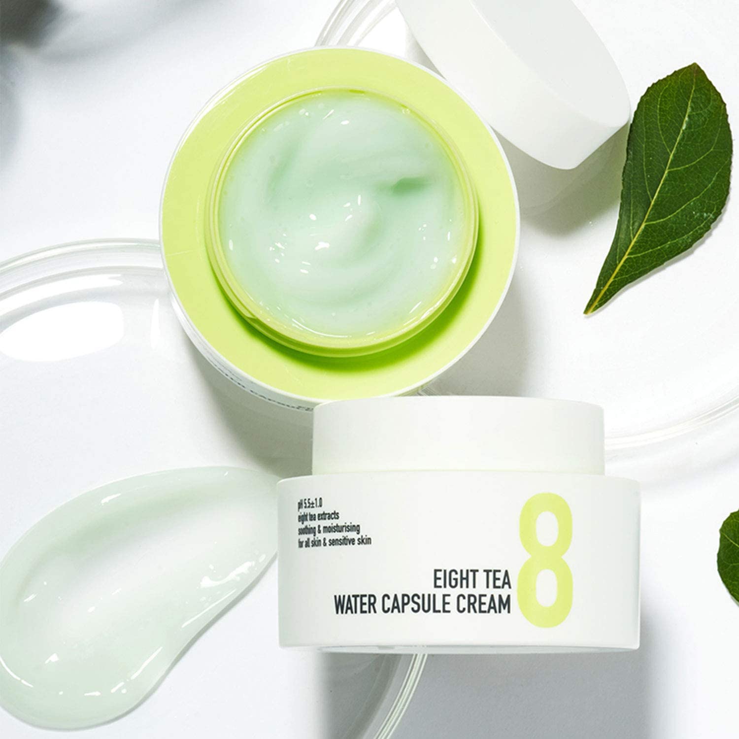 BOM Eight Tea Cicaing Serum 1.28 fl.oz & Water Capsule Cream 1.76 fl.oz Bundle