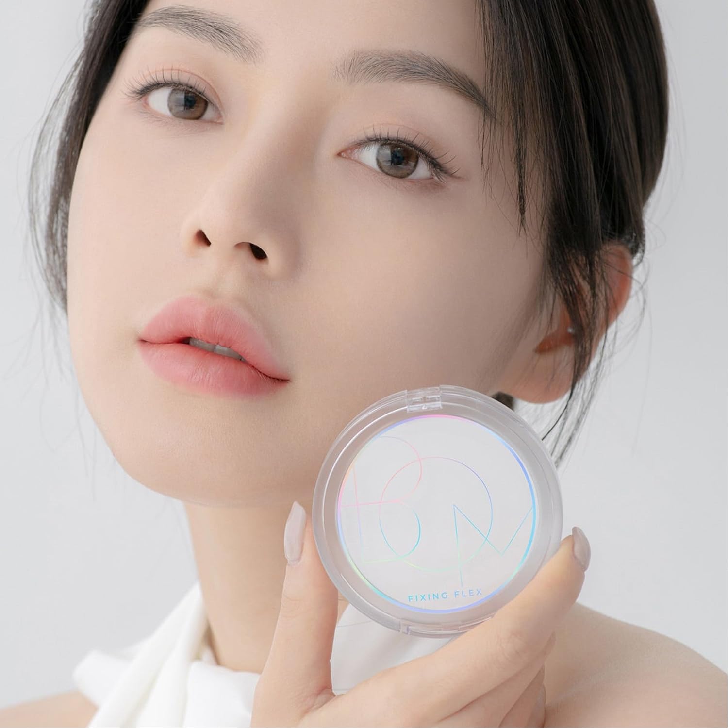 BOM Fixing Flex Powder Pact 7.5g Translucent Pressed Makeup Setting Powder Poreless, Fills Fine Lines