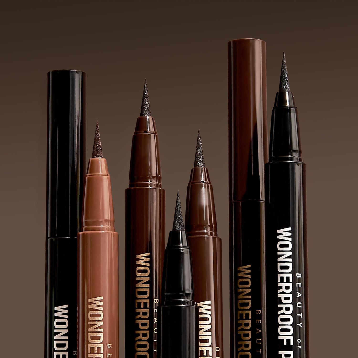 BOM Wonderproof Pen Eyeliner Waterproof Liquid Eyeliner Pen Long Lasting Easy & Quick Drying, Soft Brown