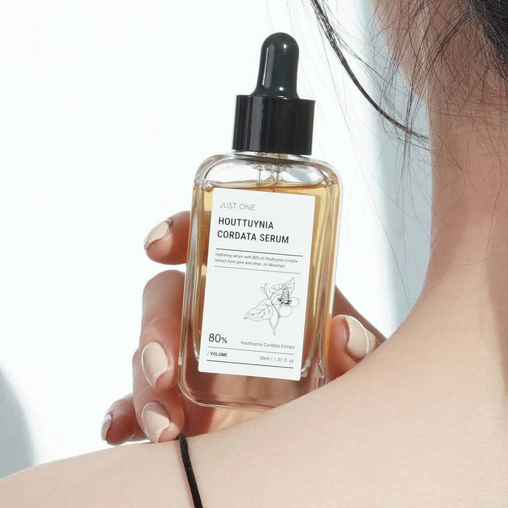 BOM COSMETICS Just One Houttuynia Cordata Serum 1.01 Fl. Oz, Soothing Skin Care with 8 Hyaluronic Acids, Hydrating & Calming Serum for smooth skin, Korean Skin Care