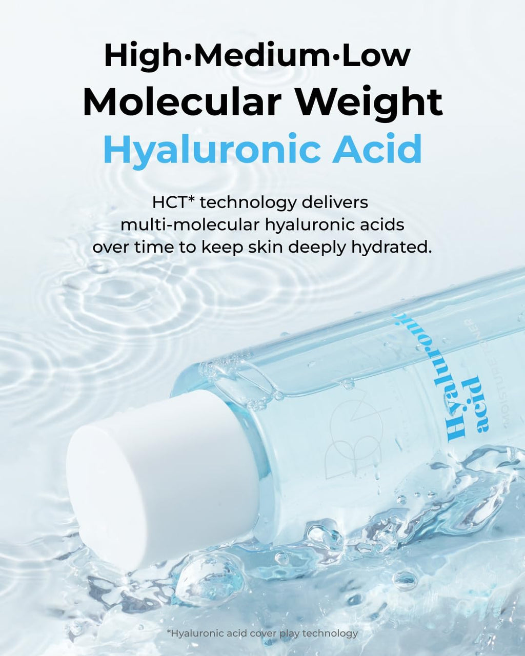 BOM Hyaluronic Acid Moisture Toner 6.76 fl oz, Lightweight Vegan Toner with Vitamins, 72 Hour Hydration Lock, Non Sticky Formula, Hypoallergenic, Sensitive Skin, Korean Skincare