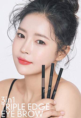 BOM 3 in 1 Triple Edge Eyebrow Pencil with Blender and Spoolie Long Lasting Waterproof