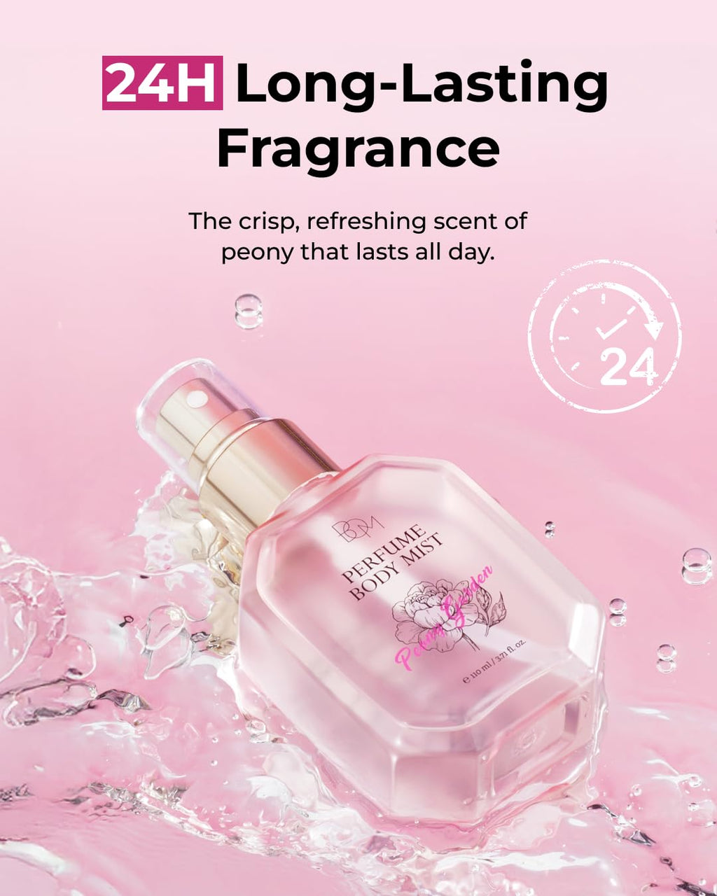 BOM Peony Garden Perfume Body Mist 3.71 fl.oz & Body Lotion 6.76 fl.oz Bundle