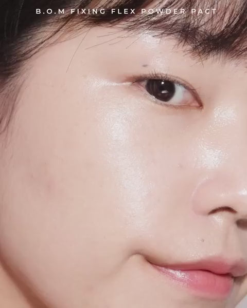 BOM Fixing Flex Powder Pact 7.5g Translucent Pressed Makeup Setting Powder Poreless, Fills Fine Lines
